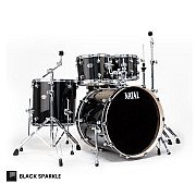 Natal Arcadia Birch Limited Edition 5 Piece Drum Set, Black Sparkle