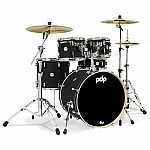 PDP Concept Maple PDCM2215BK Satin Black Covering 5 Piece Drum kit