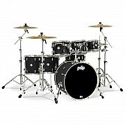 PDP Concept Maple PDCM2217BK Satin Black Covering 7 Piece Drum kit 