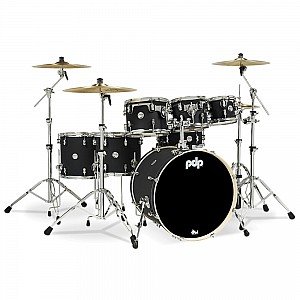 PDP Concept Maple PDCM2217BK Satin Black Covering 7 Piece Drum kit