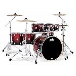PDP Concept Maple PDCM2217RB Red to Black Fade Lacquer  7 Piece Drum kit 