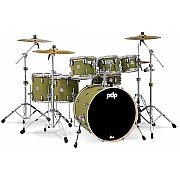 PDP Concept Maple PDCM2217SO Satin Olive Covering 7 Piece Drum kit