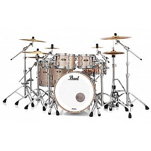 Pearl Master Maple Gum Premium 6 Piece Drum Set, Platinum Gold Oyster