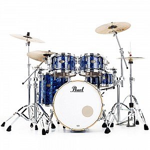 Pearl Master Maple Pure 7 Piece Drum Set, Blue Abalone