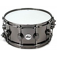 DW Collector’s DRVB6514SVN 14x6.5 inch Black Nickel Brass Snare Drum with Black Nickel Hardware