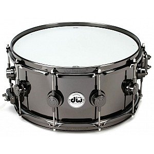 DW Collector’s DRVB6514SVN 14x6.5 inch Black Nickel Brass Snare Drum with Black Nickel Hardware