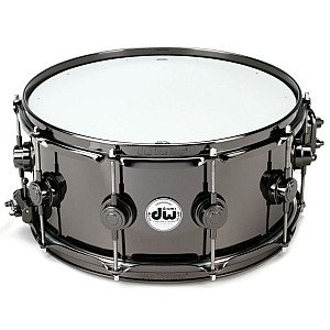 DW Collector’s DRVB6514SVN 14x6.5 inch Black Nickel Brass Snare Drum with Black Nickel Hardware