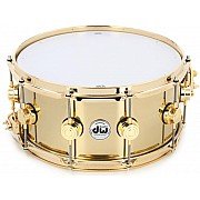 DW Collector's DRVN5514SPG 14x5.5 inch Bell Brass Polished Snare Drum w/ Gold Hardware
