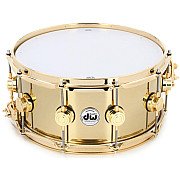 DW Collector's DRVN5514SPG 14x5.5 inch Bell Brass Polished Snare Drum w/ Gold Hardware