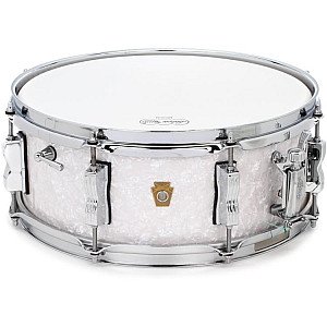 Ludwig Legacy Mahogany Jazz Fest 5.5"x14" Snare Drum, White Marine Pearl