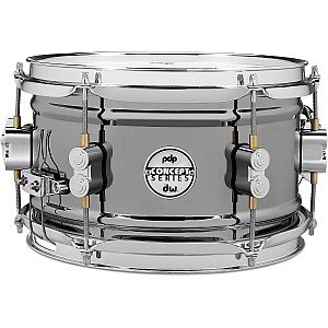 PDP PDSN0610BNCR Concept Series Black Nickel Over Steel 6x10" Snare Drum, Black Nickel