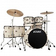 Tama Imperial Star IP62H6WBN WBW 6 Piece Drum Set with Black Hardware, White Birch Wrap Limited Edition