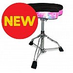Tama HT550TDPS Limited 1st Chair Glide Rider Hydraulic Drum Throne, Fluorescent Pink Sky Seat