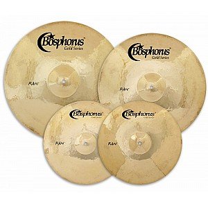 Bosphorus Gold Raw Set, 14" Raw Hi Hat , 16" Raw Crash, and  20" Raw Ride Cymbals