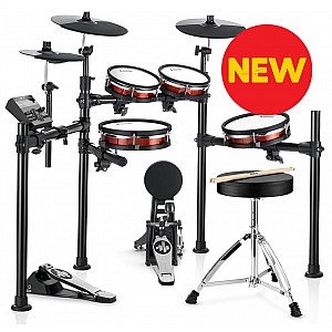 Donner DED 200 MAX Electronic Drum Set 5 Drum, 3 Cymbal with Headphone and Drum Throne