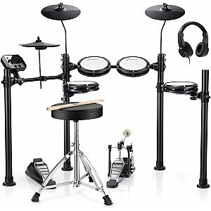 Donner DED 95 Electronic Drum Kit for Beginner with Kick Drum, 180 Sounds, and Drum Throne