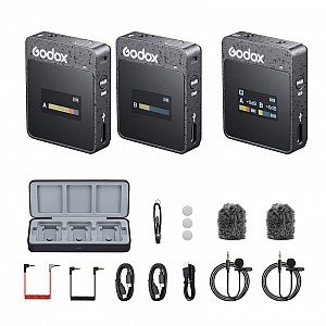 Godox MoveLink II M2 Compact for 2 Person Wireless Microphone System for Cameras & Smartphones