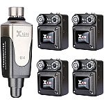 Xvive U4R4 Wireless In Ear Monitoring System with 4 Receivers, Gray