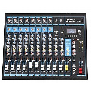 Soundking KG12 12-input Professional Audio Mixing Console with MP3/USB/SD Audio Recording