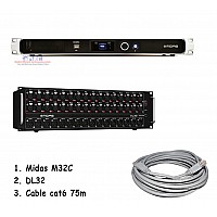 Midas M32C Digital Rackmount Mixer + Paket DL32 + Cable Cat6