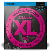 D Addario EXL1700-5 Nickel 45-130 Regular Light Long Scale for 5 String Electric Bass Strings