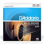 D Addario EJ11 80/20 Bronze Light Acoustic Guitar Strings