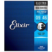 Elixir 12025 Polyweb Custom Light Electric Guitar Strings, 09-46