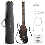 Donner HUSH I PRO Acoustic Electric Travel Guitar Kit with Sound Effects, Maillard Fade
