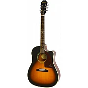 Epiphone AJ210CE Deluxe 6 String RH Acoustic Electric Guitar with Case, Sunburst