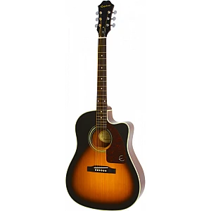 Epiphone AJ210CE Deluxe 6 String RH Acoustic Electric Guitar with Case, Sunburst