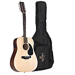 Sigma DM12E Dreadnought 12 String Acoustic Electric Guitar with Bag