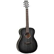Tanglewood TWBB OE Blackbird Folk Acoustic Electric Guitar, Smoke Black Satin w/ Bag