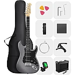 Donner DST 80 Classic SSS Pickup Electric Guitar Complete, Matte Black