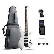 Donner NHL-500 HSS Solid Body Electric Guitar Headless with Gig Bag, White