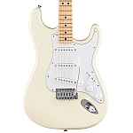 Fender Standard Stratocaster Electric Guitar Maple FB, Olympic White Made in Indonesia