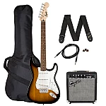 Squier Stratocaster Electric Guitar Pack with Gig Bag and Frontman 10G Amp