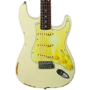 Vintage Icon V6 Thomas Blug Signature Electric Guitar, Distressed Vintage White -V6MRTBG-