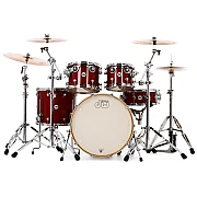 DW Design 6 Piece Drum Set, Cherry Stain 
