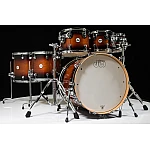 DW Design 7 Piece Drum Set, Tobacco Burst