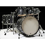 DW Design 7 Piece Drum Set, Black Satin