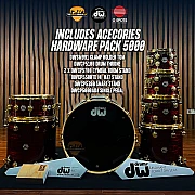 DW Collector's 7 Piece Drum Kit Maple/Mahogany Red Silk Onyx with Gold Hardware 5000