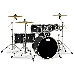 PDP Concept Maple PDCM2217BK Satin Black Covering 7 Piece Drum Set