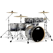 PDP Concept Maple PDCM2217SB Silver to Black Fade Lacquer 7 Piece Drum Kit 