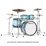 Slingerland Radio King 4 Piece Shell Pack, Blue and Silver Lacquer