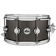 DW Collector's DRVD0713SVCBK Metal Brass 13x7 inch Snare Drum, Satin Black