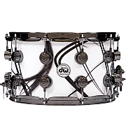 DW Collector's DRX10814SSN077 SSC Maple 14x8 inch White Glass Contrails, Black Nickel