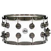 DW Collector’s DRX10814SSN090 SSC Maple 14x8 inch Snare Drum, White Crystal Black Nickel