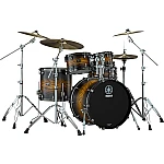 Yamaha Live Custom Hybrid Oak 5 Piece Drum Set, UZU Earth Sunburst