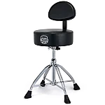 Mapex T870 4 Leg Leather Round Cushion Drum Throne with Backrest, Double Braced, Black