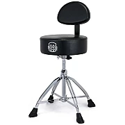 Mapex T870 4 Leg Leather Round Cushion Drum Throne with Backrest, Double Braced, Black